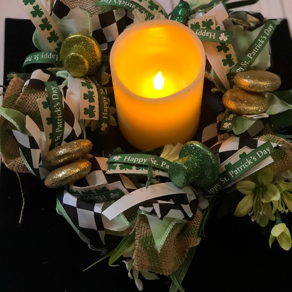 St Patty’s Candle Hugger or mini wreath - Picture 5 of 6